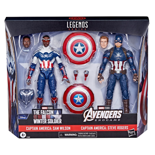 Marvel Legends 6 Inch Action Figure 2-Pack - Captain America Steve Rogers & Sam Wilson