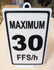 Novelty Speed Limit Sign:  Maximum 30 FFS/h (For Fudge's Sake per Hour) - Funny Decor (9 x 5.3-inch) LOW STOCK