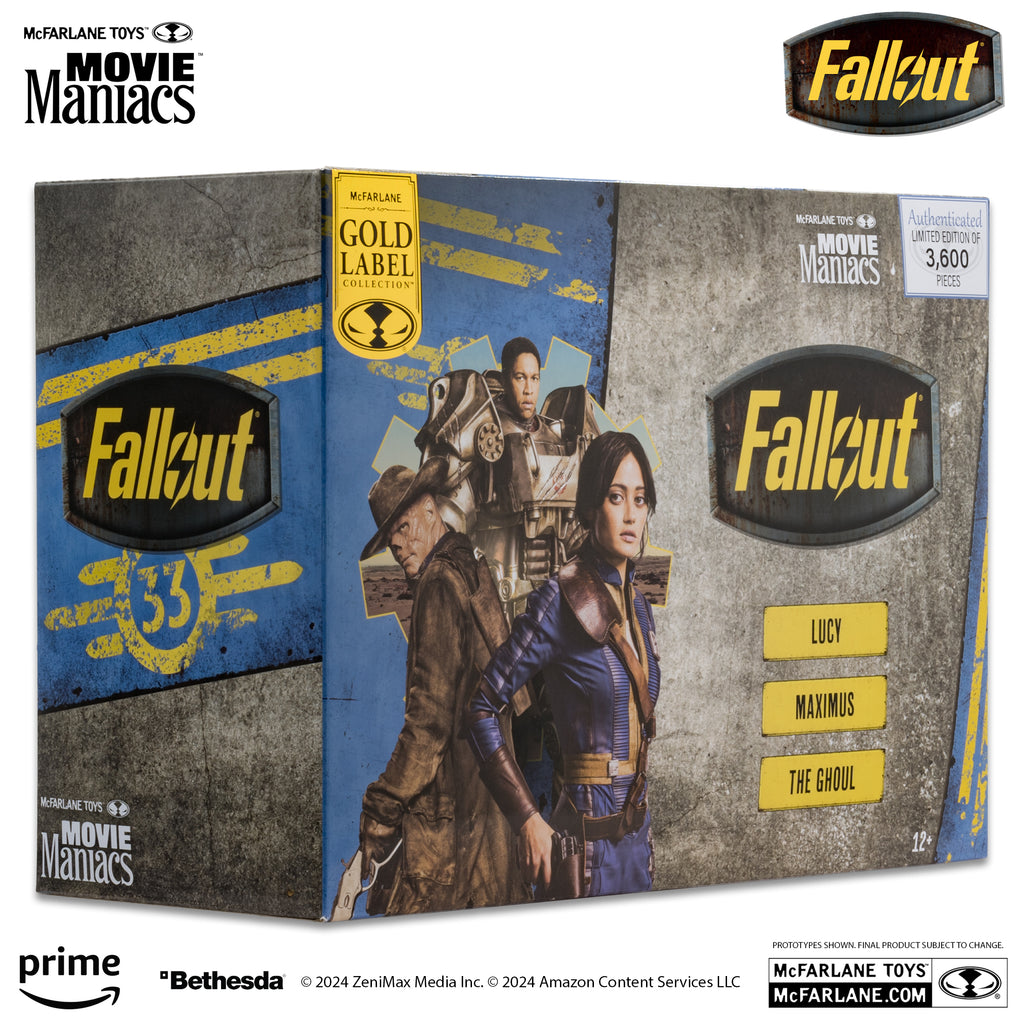 Movie Maniacs: Fallout (2024) Lucy, Maximus & The Ghoul Limited Edition  3-Pack Gold Label (14044) LAST ONE!