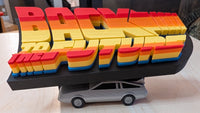 Back to the Future Logo on DeLorean Time Machine - Desk Paper Weight/Novelty Pop Art (13.5 x 12 x 4 cm)