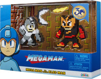 Jakks - Megaman 30th - Classic 8-Bit Mini-Figure 2-Pack - Gray/White Mega Man vs. Elec Man (34179) LAST ONE!
