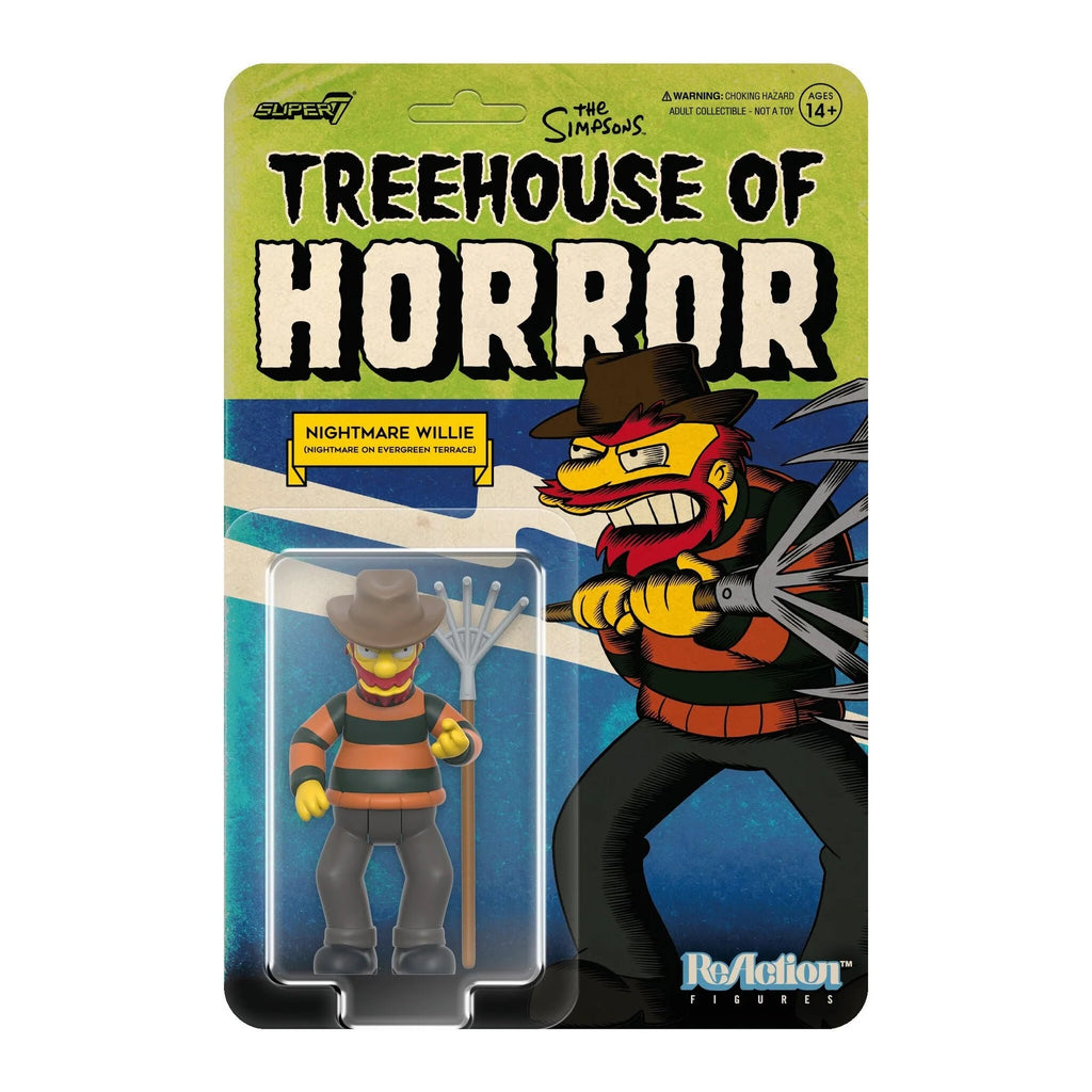 Super7 ReAction Figures: Simpsons W4 Treehouse of Horror V2 Nightmare (on Evergreen Terrace) Willie 83218 LOW STOCK