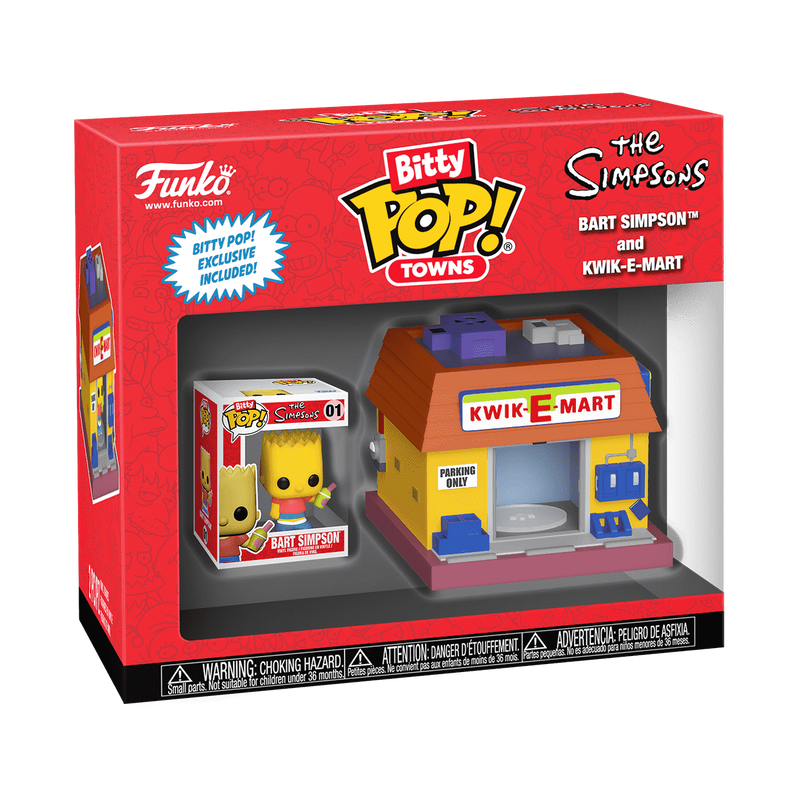 Funko Bitty Pop! Towns - The Simpsons - Bart Simpson and Kwik-E-Mart Vinyl Figures (83684)