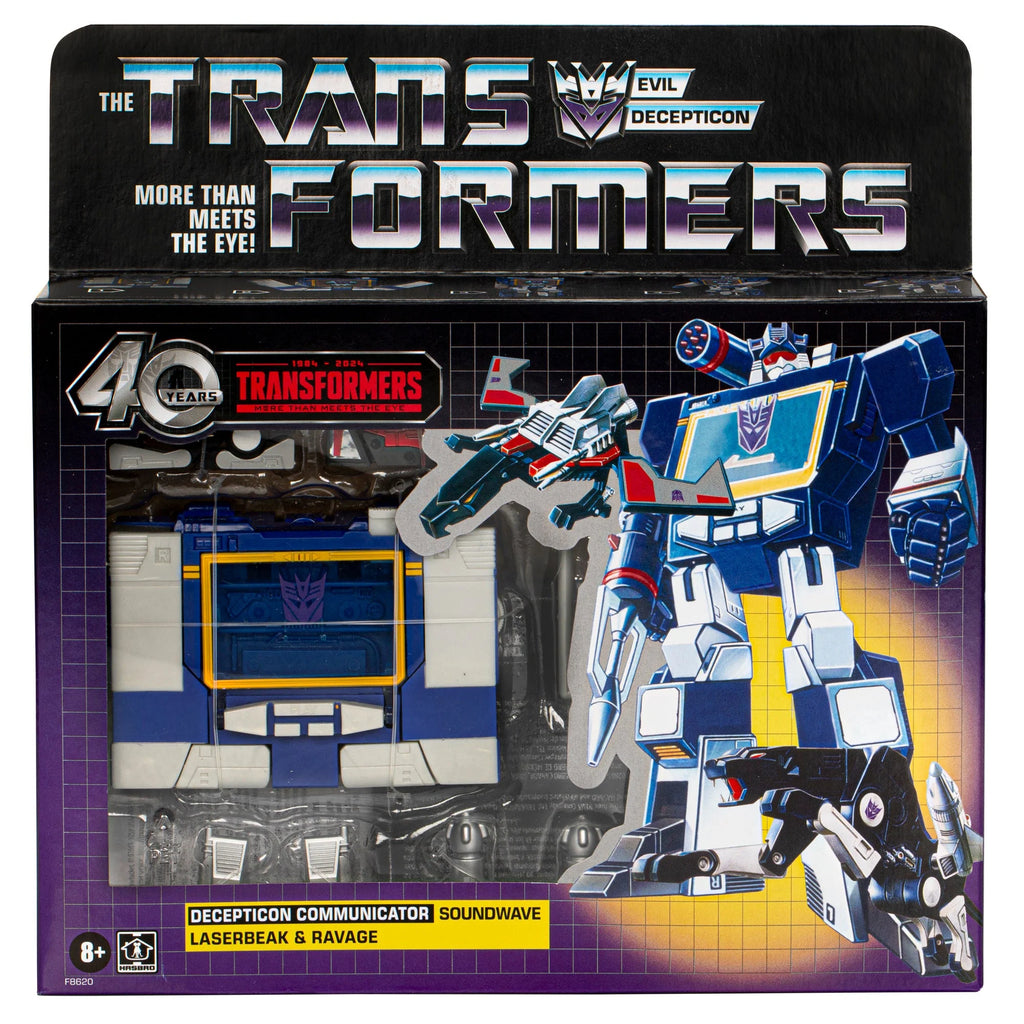 Transformers Retro 40th - Soundwave with Laserbeak & Ravage Exclusive Action Figure Set (F8620) LOW STOCK