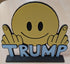 Funny Novelty Display - Anti-TRUMP Smiley Face Giving Middle Fingers - Yellow/White/Black (5x5-inch) LAST ONE!