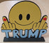 Funny Novelty Display - Anti-TRUMP Smiley Face Giving Middle Fingers (w/Maple Leaves) - 5 x 5-inch