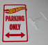 Funny Novelty Toy Car Parking Sign - Hot Wheels Parking Only - Red, Yellow & White (9 x 5.3-inch)