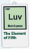 Funny Novelty Sign (Periodic Table of Elements) 1997 LUV Mul-ti-pass The Element of Fifth 9x5.3-inch