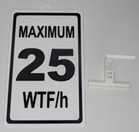 Novelty Speed Limit Sign: Maximum 25 WTF/h Funny Decor (9 x 5.3-inch)