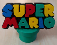 Nintendo Super Mario Logo & Warp Pipe - Desk Paper Weight/Novelty Pop Art - Multicolour 13 x 11 x 7 cm LOW STOCK