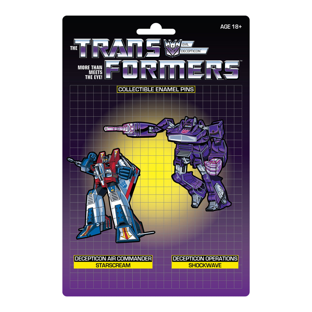 Transformers Enamel Pins - Starscream X Shockwave Retro Pin Set (30495)