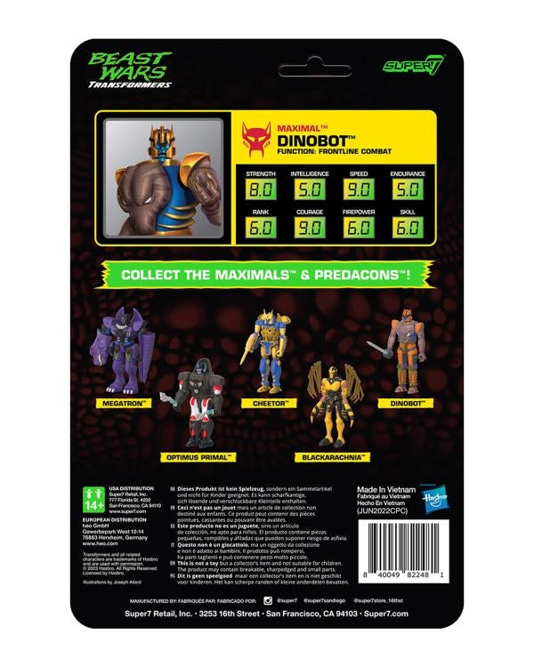 Super7 ReAction Figures - Transformers: Beast Wars - Wave 7 - Dinobot Action Figure (82248)