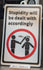 Novelty Sign Decor - Stupidity will be dealt with accordingly - Funny Signage (9 x 5.3-inch)