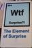 Funny Novelty Sign (Periodic Table of Elements) Wtf Surprise?! The Element of Surprise (9 x 5.3-inch)
