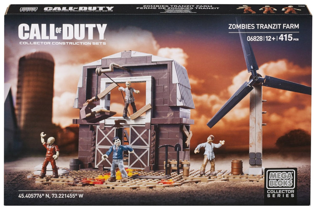 Mega Bloks - Call of Duty - Zombies Tranzit Farm (Barn, Windmill, 4 Zombie Figures) 06828 ULTRA RARE
