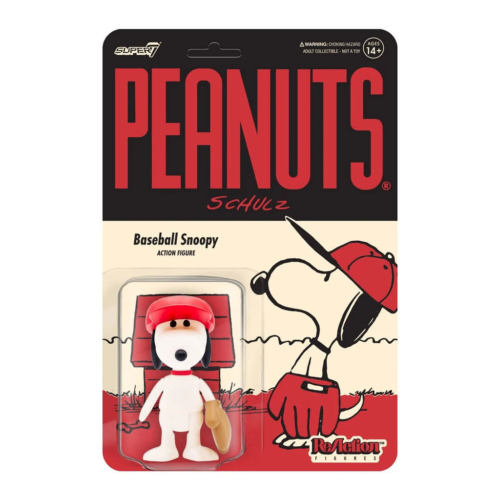 Super7 ReAction Figures - Peanuts - Baseball Snoopy Action Figure (81714) LOW STOCK