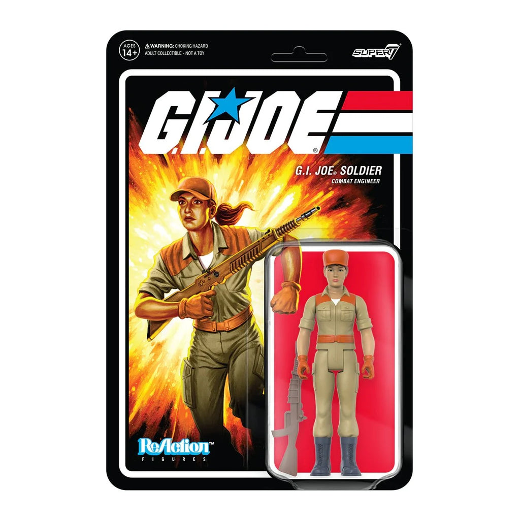 Super7 ReAction Figures - G.I. Joe Soldier Combat Engineer (Ponytail - Tan) Action Figure (82016) LOW STOCK