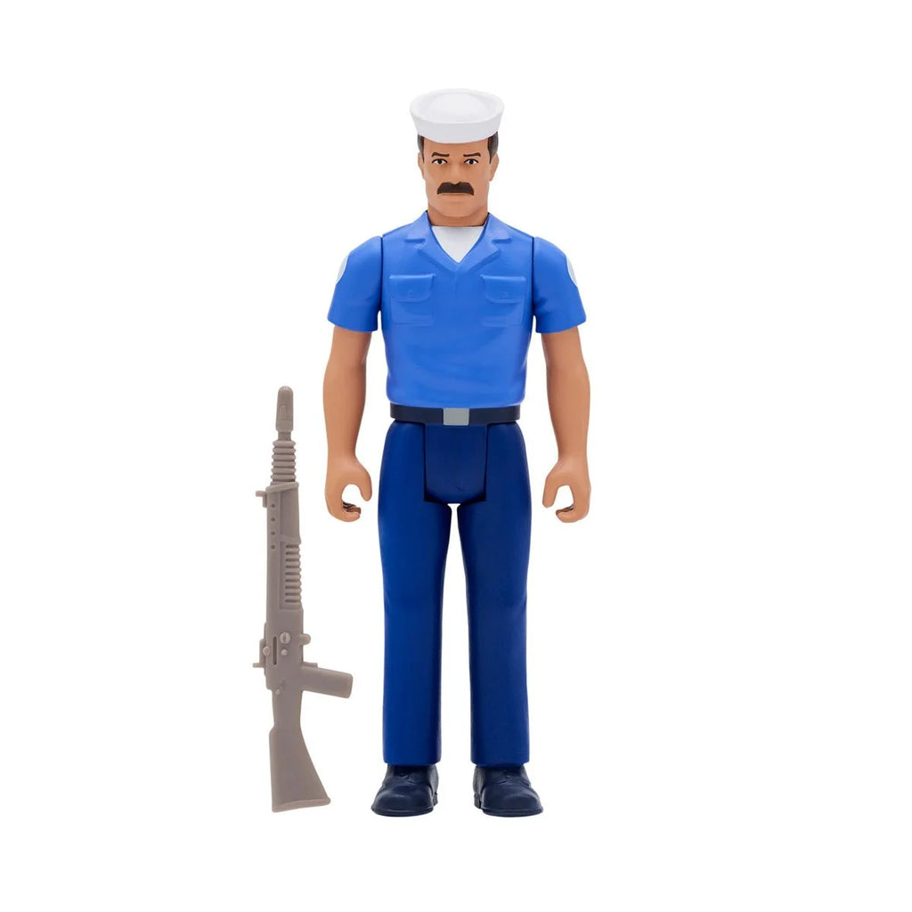 Super7 ReAction G.I. Joe Sailor Navy Serviceman, Blueshirt, Mustached, Light Brown Skin Figure 81520 LAST ONE!