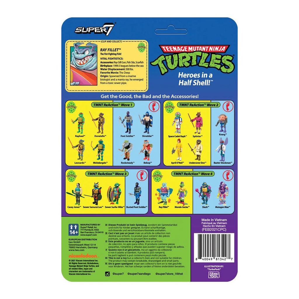 Super7 ReAction Figures - Teenage Mutant Ninja Turtles - Ray Fillet Action Figure