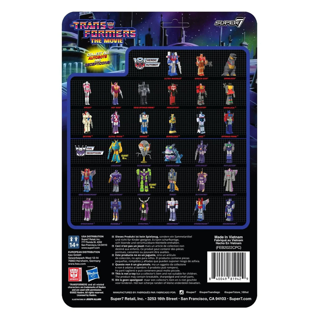 Super7 ReAction Figures - Transformers (Wave 6) Unicron (Original Toy Prototype) Deluxe Figure 81942 LOW STOCK