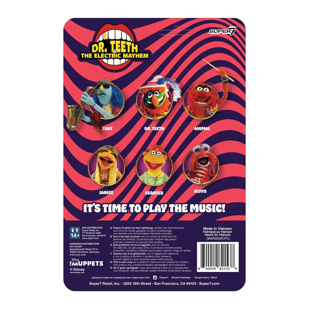 Super7 Reaction - The Muppets (Wave 1) Dr. Teeth & The Electric Mayhem: Zoot ReAction Figure (82153) LOW STOCK