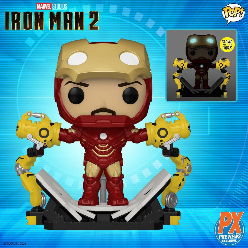 Funko Pop! Movies #905 - Iron Man MK IV with Gantry (Glow-in-the-Dark) Deluxe Vinyl Figure PX Exclusive 56772
