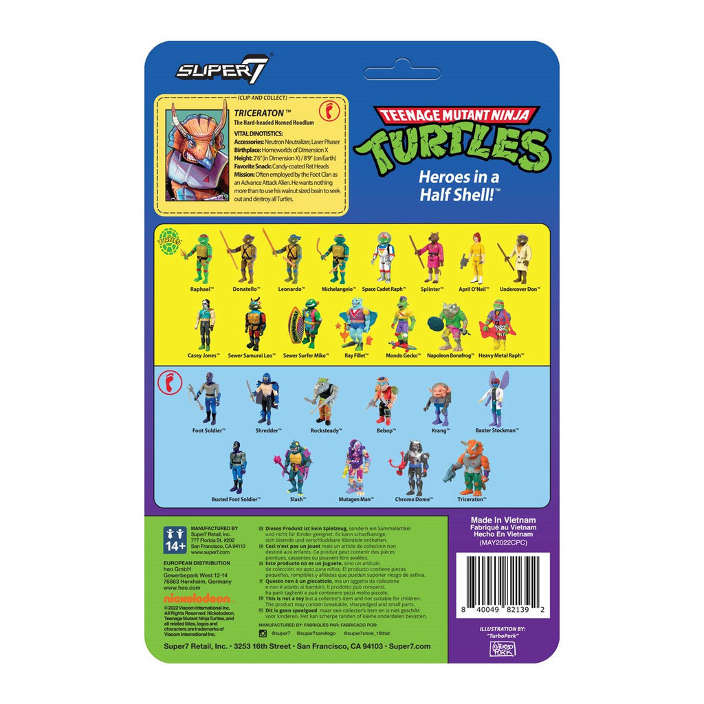 Super7 - Teenage Mutant Ninja Turtles (TMNT) Triceraton ReAction Figure (82139) LOW STOCK