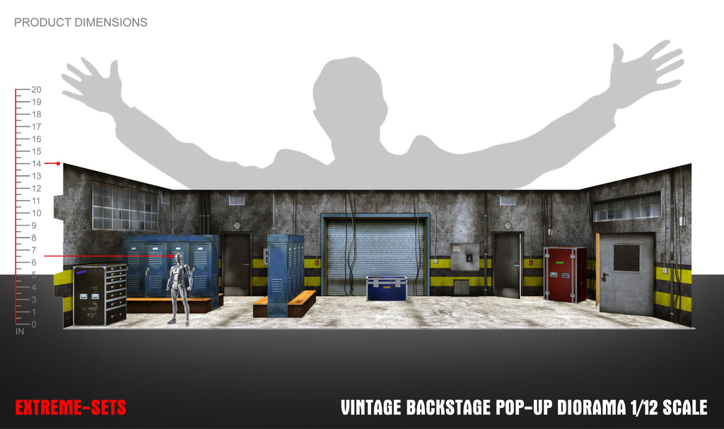 Extreme-Sets Vintage Backstage Pop-Up Diorama 1:12 (for 6-7 inch scale action figures) Playset