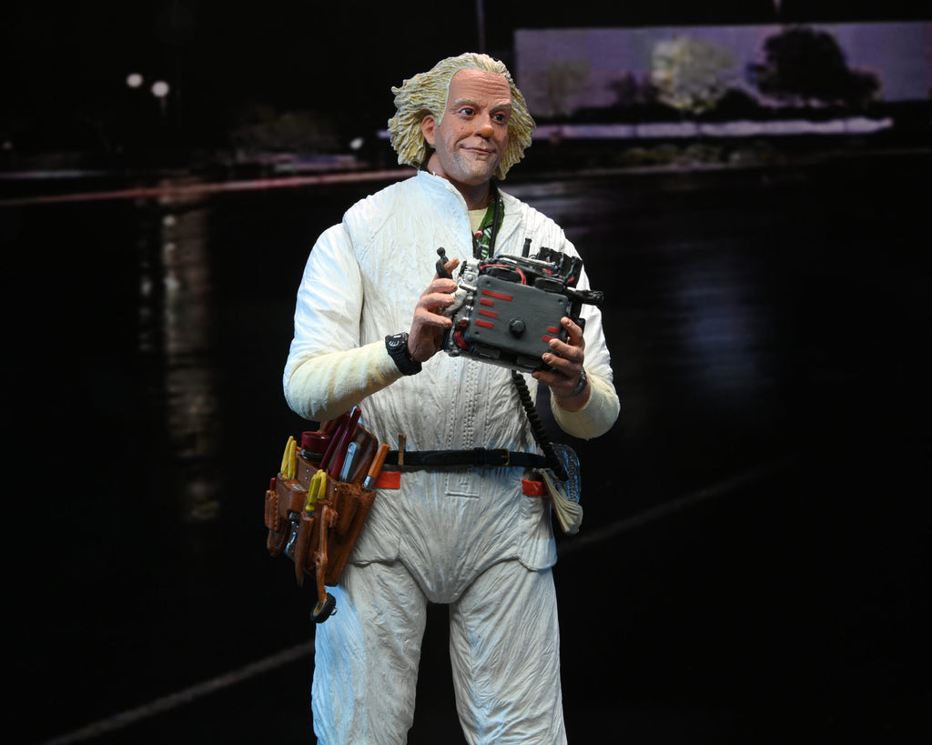 NECA - Back to the Future (BttF) Ultimate Doc Brown HAZMAT Suit (1985) Action Figure (93N121521) LOW STOCK