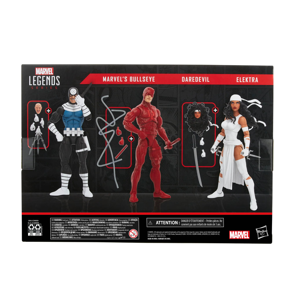 Marvel Legends Series 3-Pack: Daredevil, Elektra & Marvel’s Bullseye Exclusive Action Figures F6387