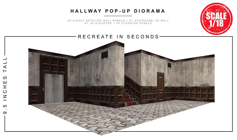 Extreme-Sets Hallway Pop-Up Diorama 1:18 (for 3.75 inch scale action figures) Playset LOW STOCK
