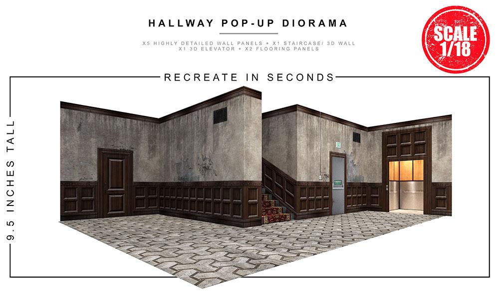Extreme-Sets Hallway Pop-Up Diorama 1:18 (for 3.75 inch scale action figures) Playset LOW STOCK