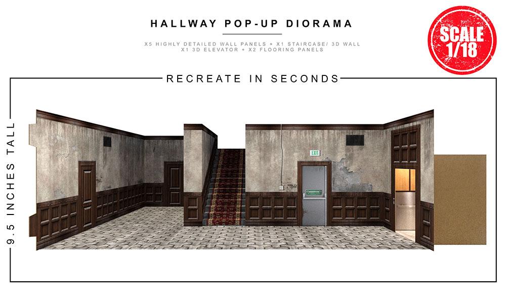 Extreme-Sets Hallway Pop-Up Diorama 1:18 (for 3.75 inch scale action figures)  Playset LAST ONE!