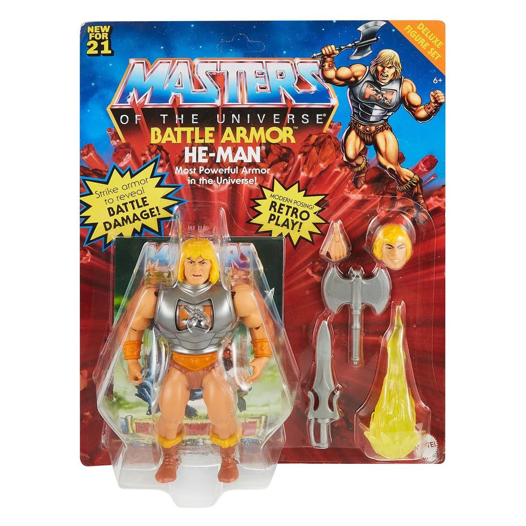 MOTU Masters of the Universe: Origins - Battle Armor He-Man - Most Powerful Armor in the Universe! Deluxe Action Figure (GLV76)