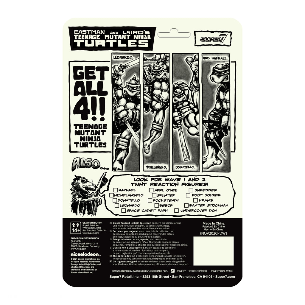 Super7 ReAction Figures - TMNT Teenage Mutant Ninja Turtles (Mirage Variant) - PX Exclusive 4-Pack Action Figure Set LAST ONE!