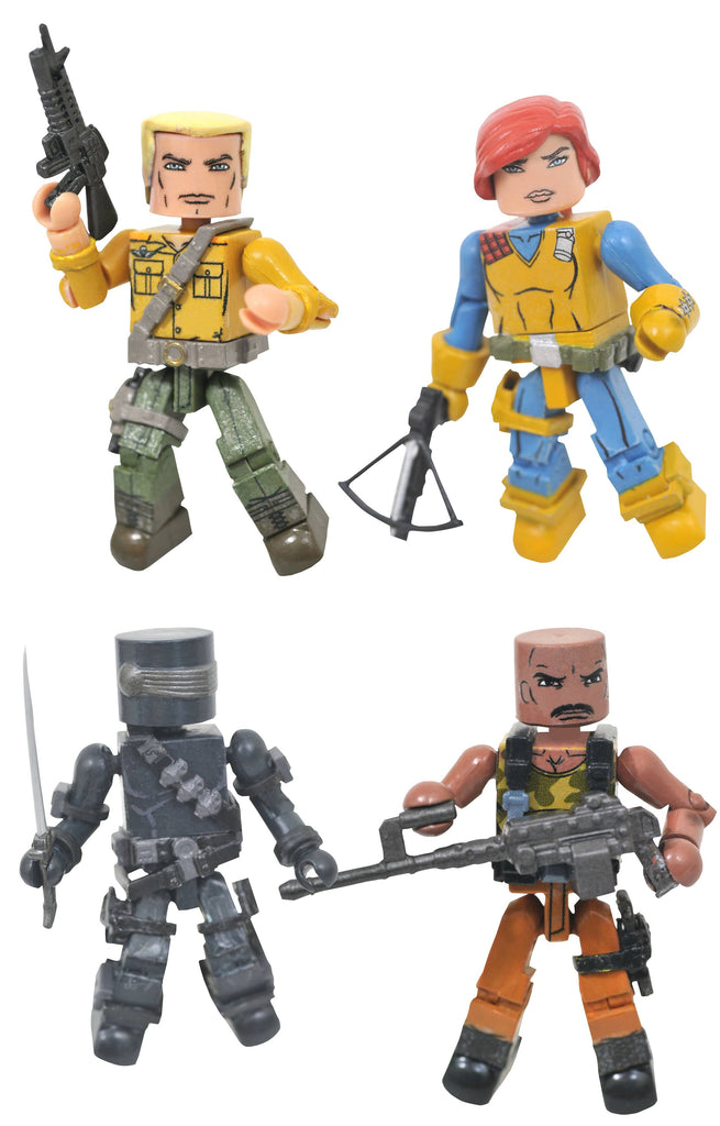 G.i. Joe Minimates - Snake Eyes, Scarlett, Duke And Roadblock Action F 