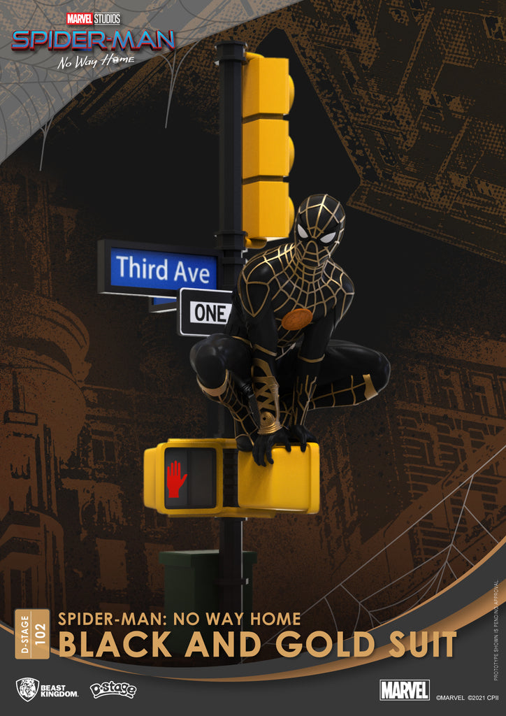 Beast Kingdom Spider-Man: No Way Home (DS-102) Black & Gold Suit Spider-Man Statue (44440) LOW STOCK