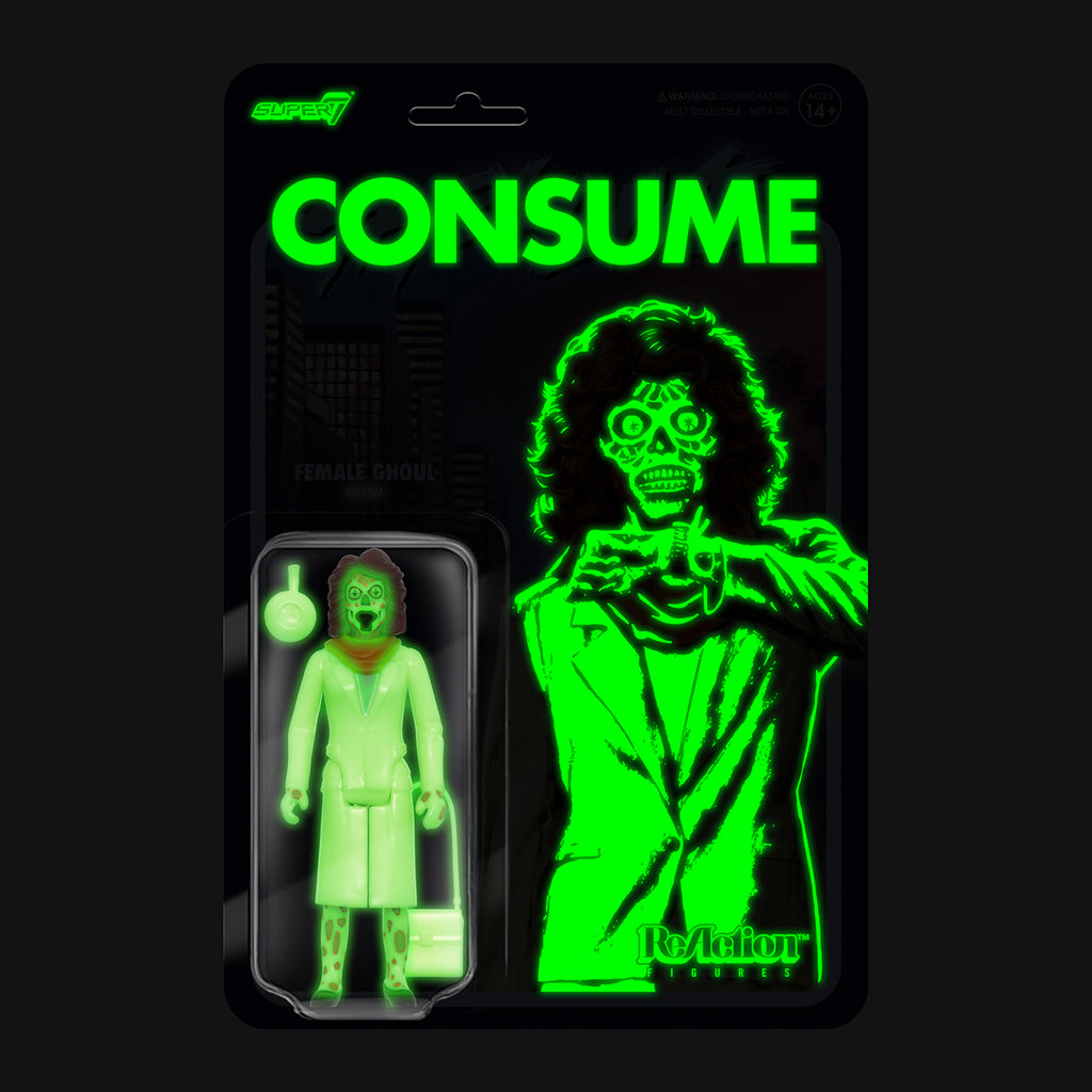Super7 ReAction Figures - They Live - Female Ghoul (Glow In The Dark) Action Figure (82558) LOW STOCK
