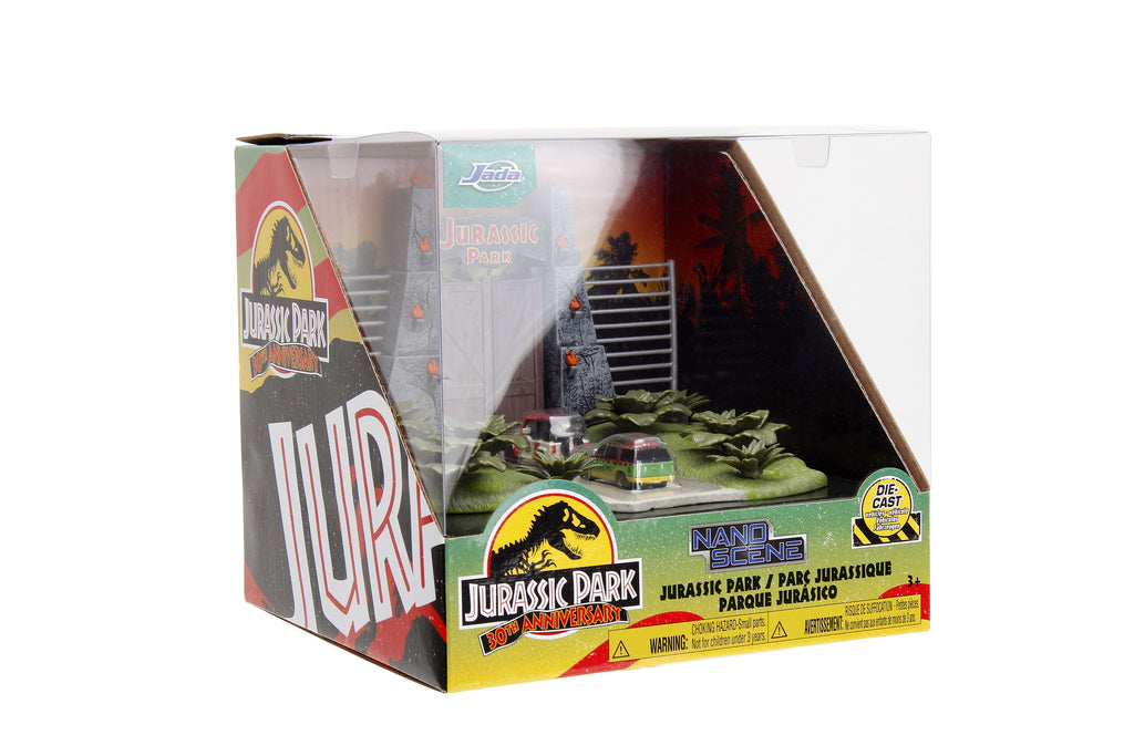 Nano Scene - Jurassic Park Gate with 2 Nano Die-Case Vehicles (34244) LOW STOCK