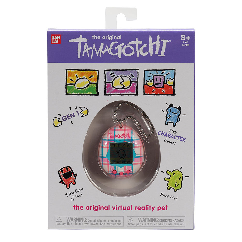 Original Tamagotchi (Gen 1) Plaid Portable Electronic Game (42874)