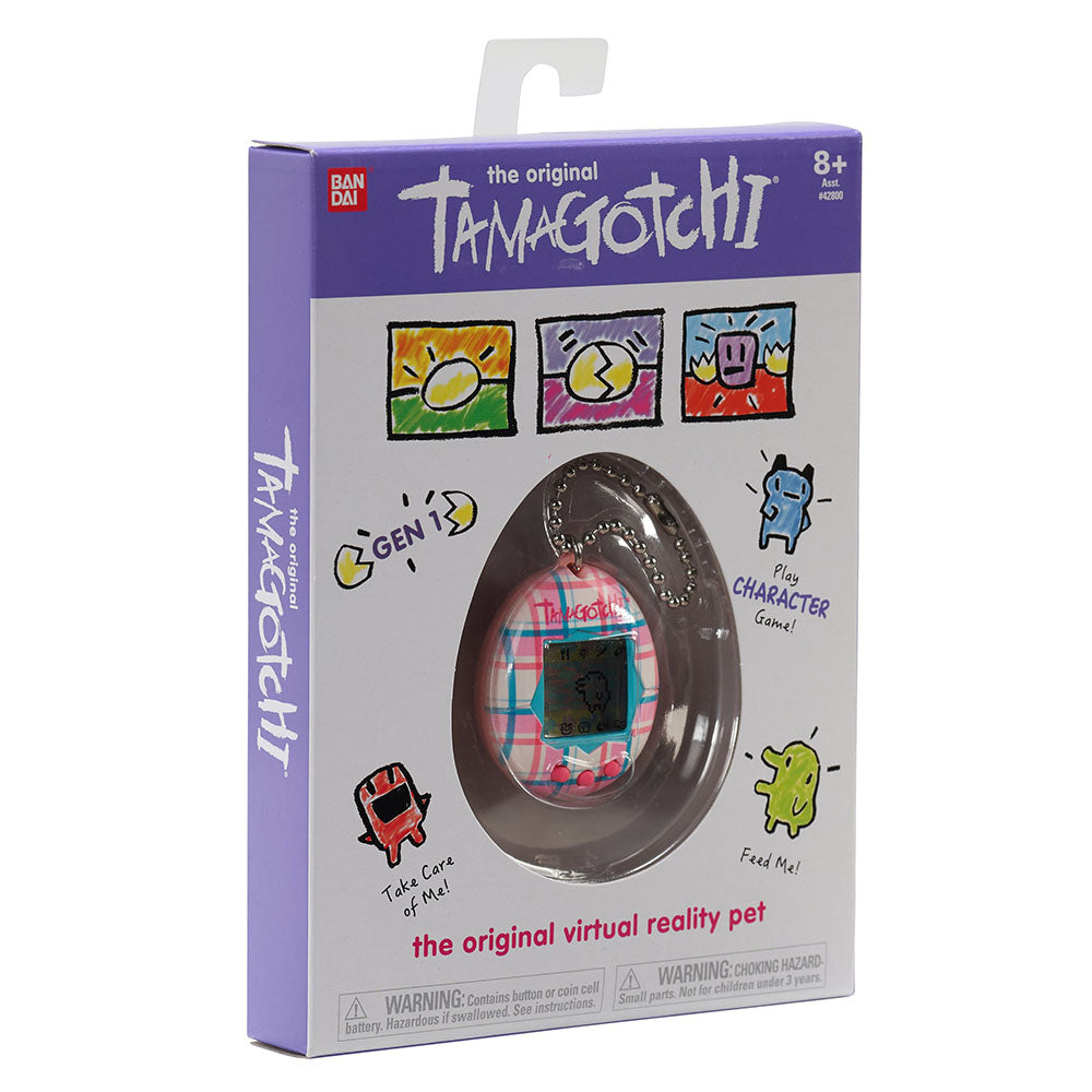 Original Tamagotchi (Gen 1) Plaid Portable Electronic Game (42874)