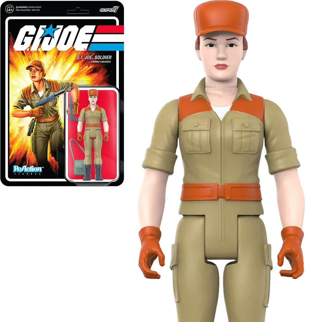 Super7 ReAction Figures - G.I. Joe Soldier Combat Engineer (Bun - Pink) Action Figure (82008) LOW STOCK