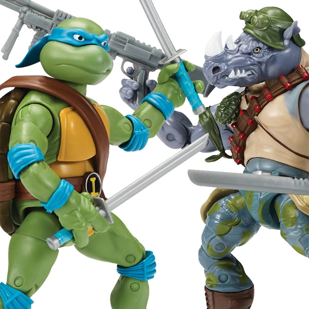 TMNT Teenage Mutant Ninja Turtles: Classic - Leonardo vs Rocksteady 2-Pack Action Figures (81276) LOW STOCK