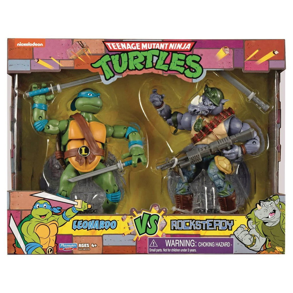 TMNT Teenage Mutant Ninja Turtles: Classic - Leonardo vs Rocksteady 2-Pack Action Figures (81276) LOW STOCK