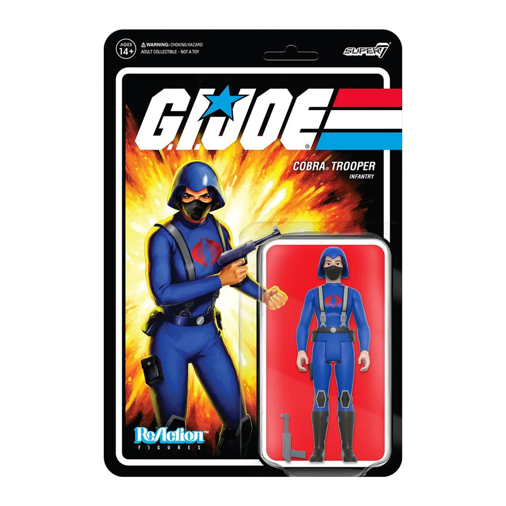 Super7 ReAction - G.I. Joe: Cobra Female Trooper (Infantry) Short Black Hair (Pink) Action Figure (82082) LOW STOCK