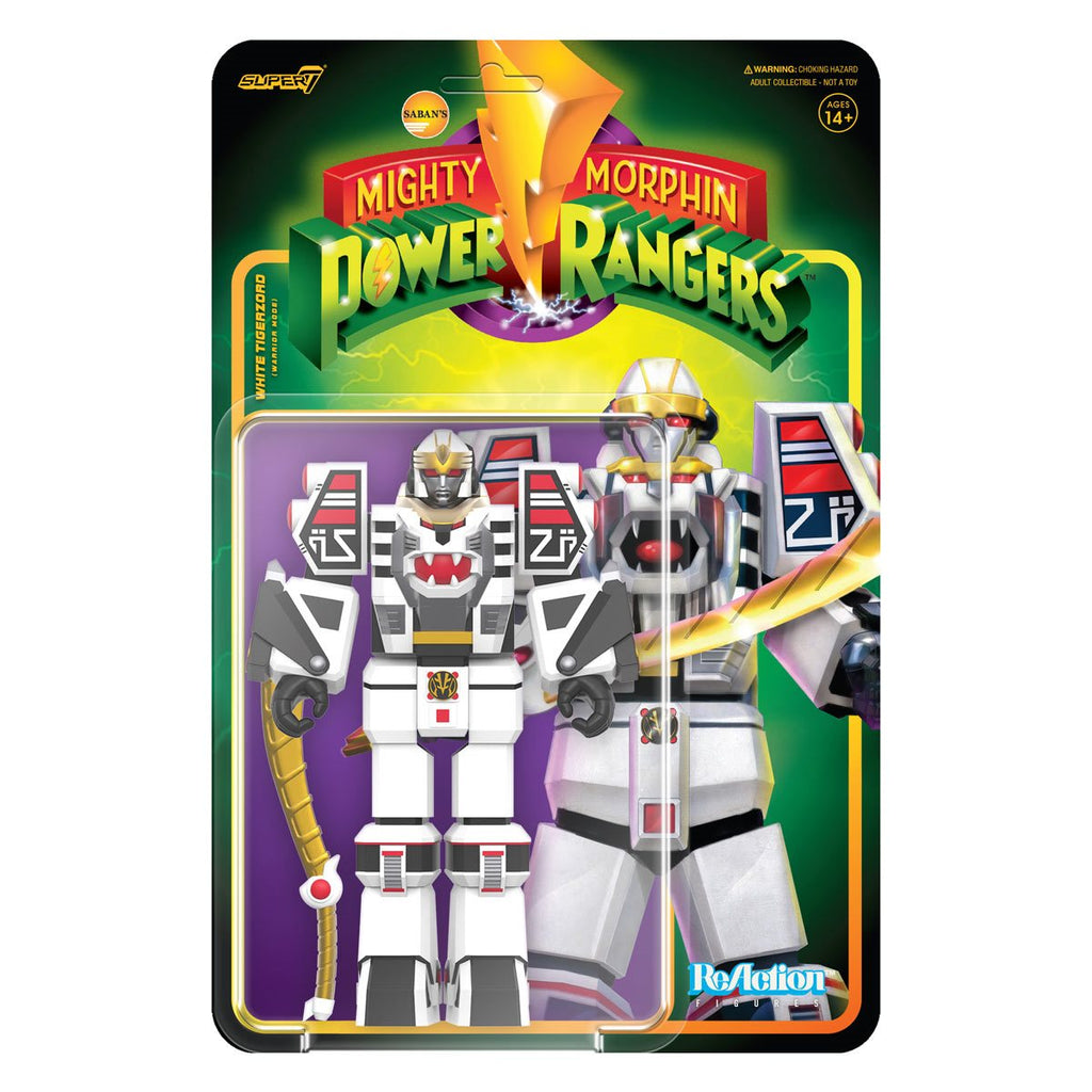 Super7 - Mighty Morphin Power Rangers - White TigerZord (Warrior Mode) ReAction Figure (82032) LOW STOCK