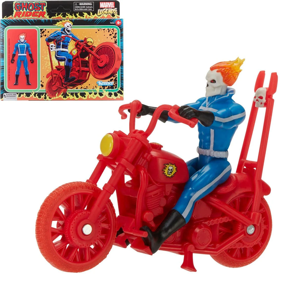 Marvel Legends Retro 375 Collection - Ghost Rider 3 3/4-Inch Action Figures with Motorcycle (F6544) LOW STOCK
