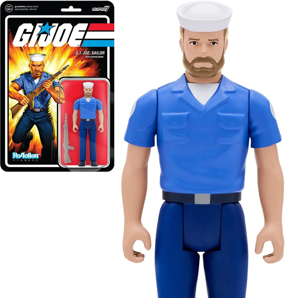 Super7 ReAction Figures - G.I. Joe - Sailor (Navy Serviceman) Action Figure (Beard, Pink) LOW STOCK