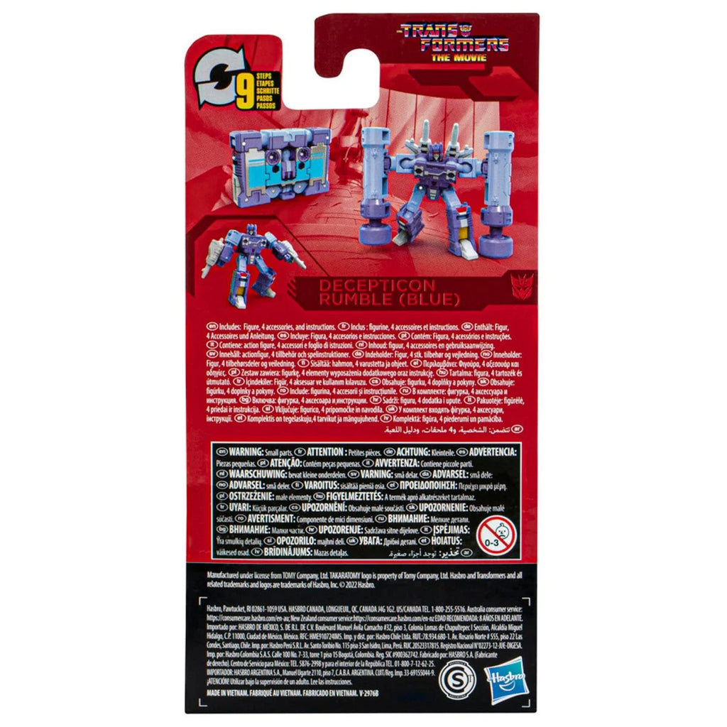 Transformers The Movie: Studio Series 86 - Core Class Decepticon Rumble (Blue) Action Figure (F3145) LOW STOCK