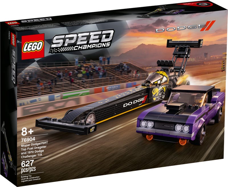 LEGO Speed Champions - Mopar Dodge SRT Top Fuel Dragster and 1970 Dodge Challenger TA (76904) Building Toy LOW STOCK